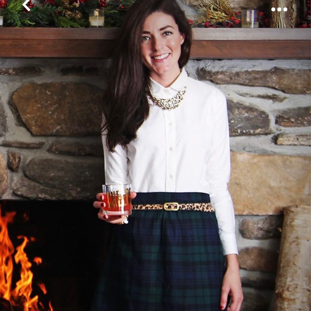 LAND’S END PLADED WOOL SKIRT.